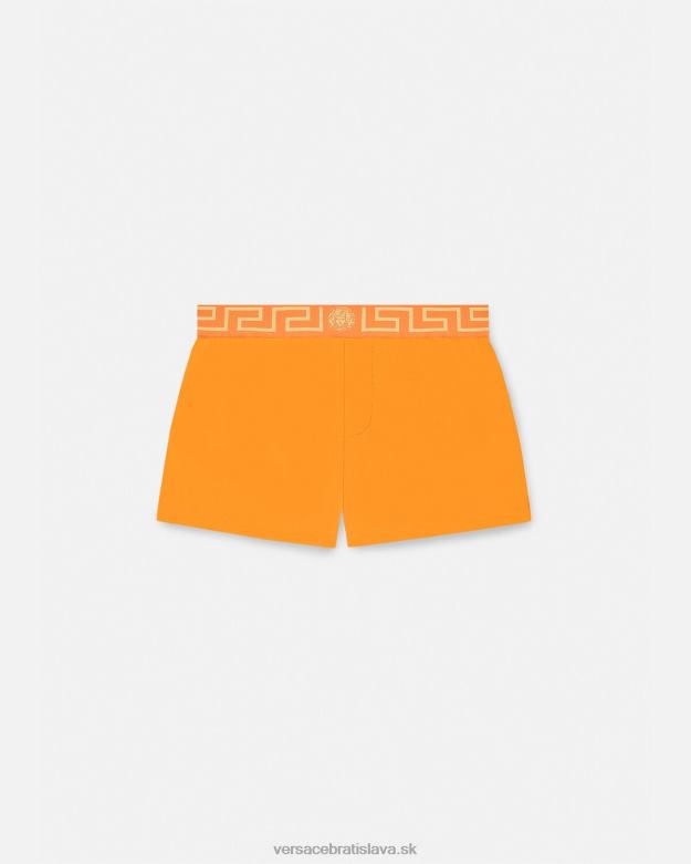 spodná bielizeň a plážové oblečenie X8X8P1812 Versace greca border plavecké šortky oranžová muži