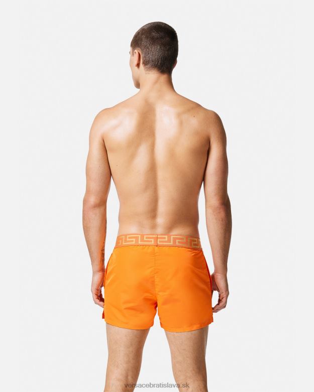 spodná bielizeň a plážové oblečenie X8X8P1812 Versace greca border plavecké šortky oranžová muži