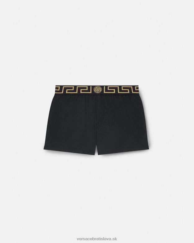spodná bielizeň a plážové oblečenie X8X8P1813 Versace greca border plavecké šortky čierna muži