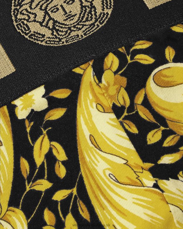 spodná bielizeň a plážové oblečenie X8X8P1768 Versace barocco jockstrap čierna muži