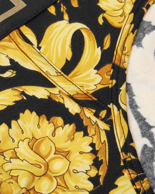 spodná bielizeň a plážové oblečenie X8X8P1769 Versace barocco slipy čierna muži