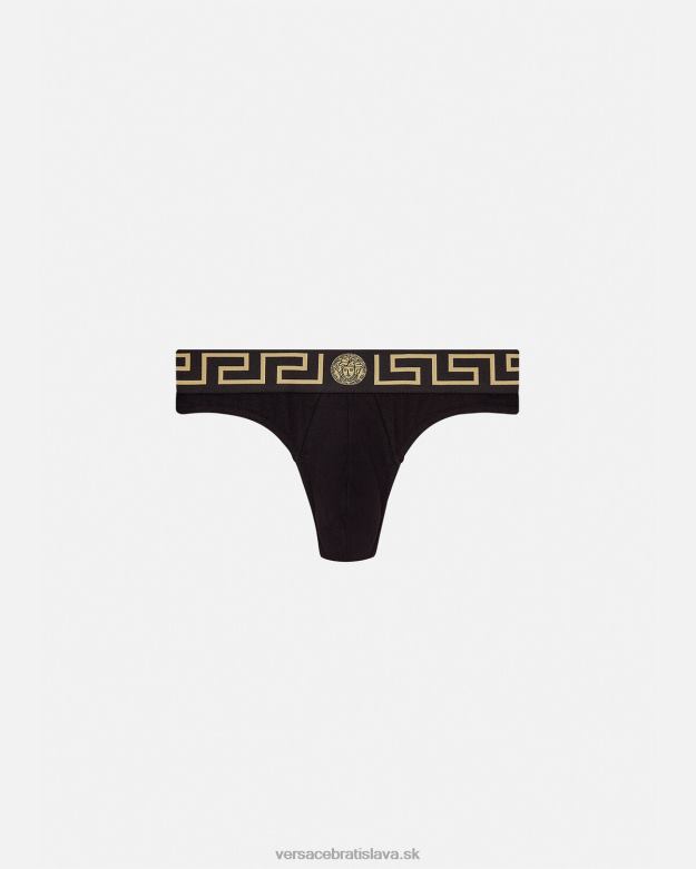 spodná bielizeň a plážové oblečenie X8X8P1770 Versace greca border tangá čierna muži