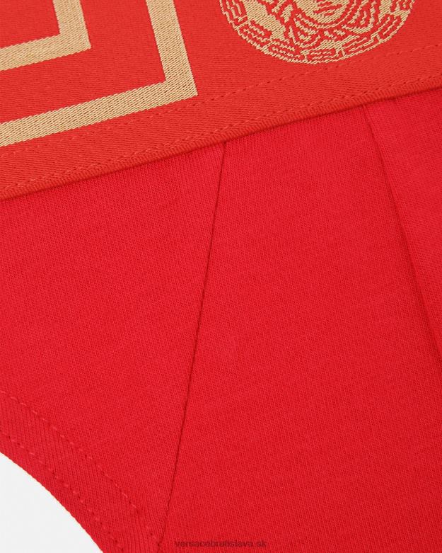 spodná bielizeň a plážové oblečenie X8X8P1771 Versace greca border tangá červená muži