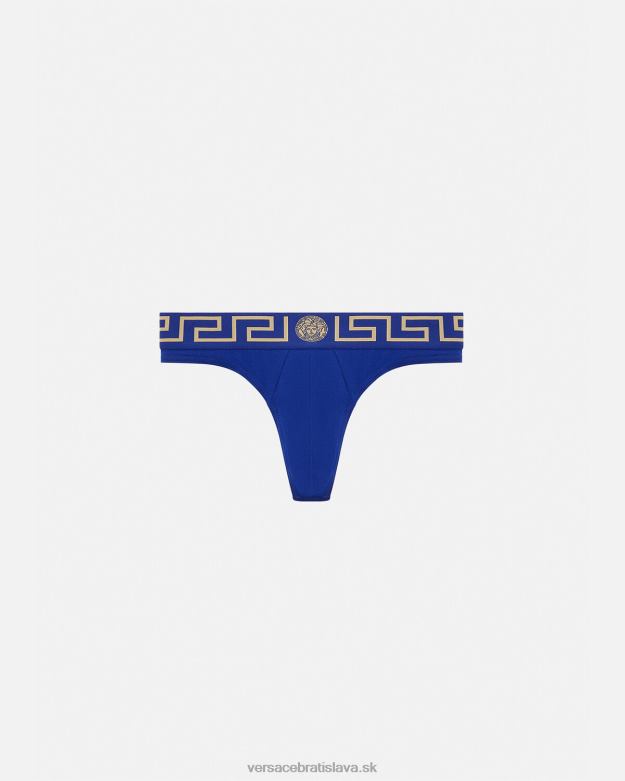 spodná bielizeň a plážové oblečenie X8X8P1773 Versace greca border tangá Modrá muži