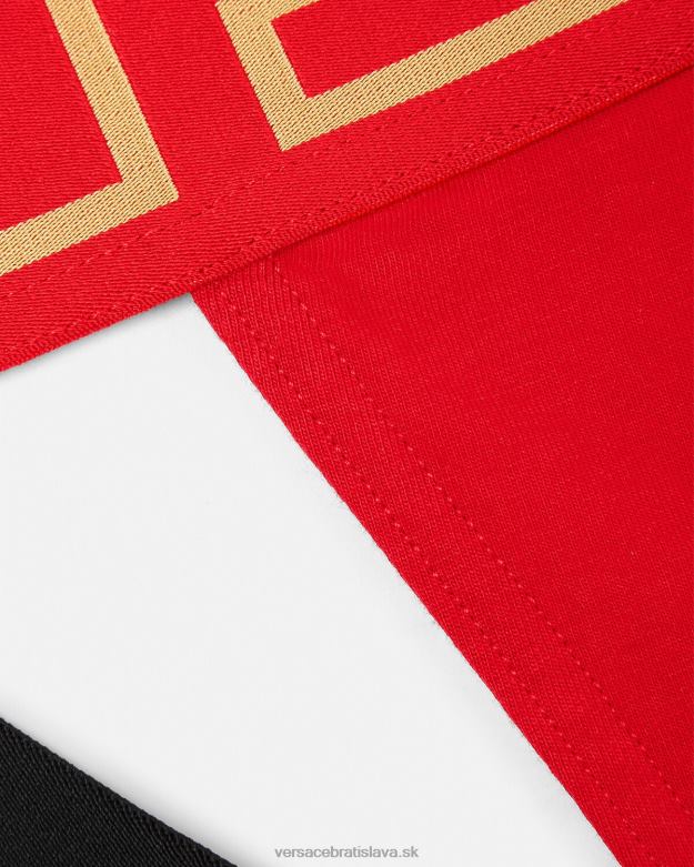 spodná bielizeň a plážové oblečenie X8X8P1775 Versace greca hraničný jockstrap červená muži