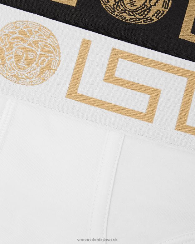spodná bielizeň a plážové oblečenie X8X8P1781 Versace greca okrajové slipy 2-bal čierna biela muži