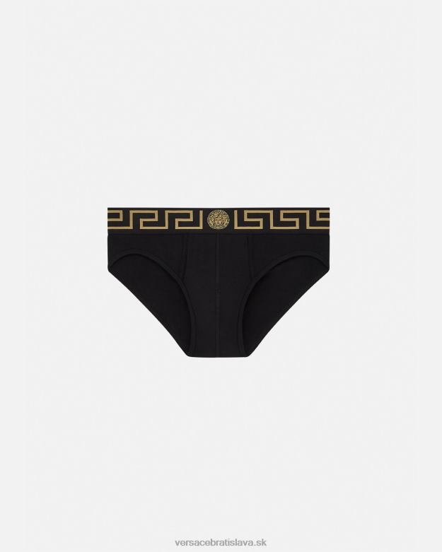 spodná bielizeň a plážové oblečenie X8X8P1785 Versace greca okrajové slipy čierna muži