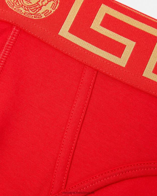 spodná bielizeň a plážové oblečenie X8X8P1788 Versace greca okrajové slipy červená muži