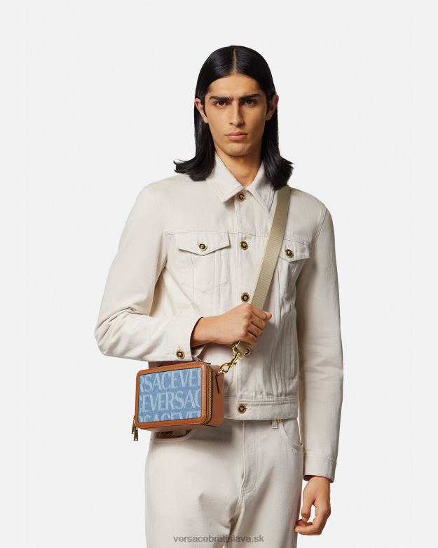 tašky X8X8P1494 Versace celoplošná malá messenger taška Modrá muži