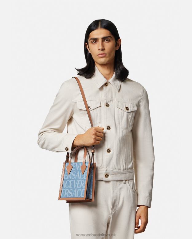 tašky X8X8P1495 Versace celoplošná crossbody kabelka Modrá muži
