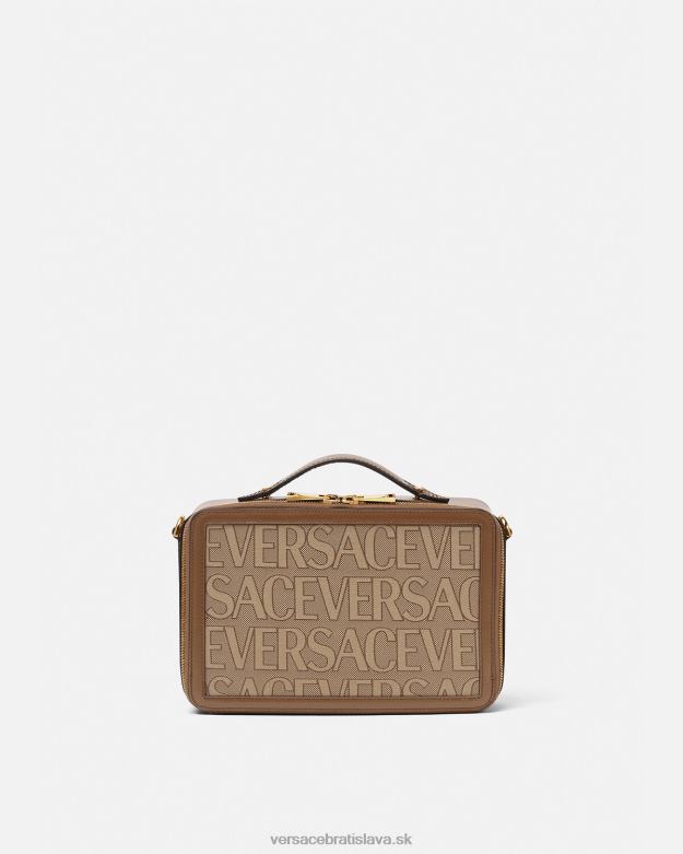 tašky X8X8P1497 Versace celoplošná messenger taška hnedá muži