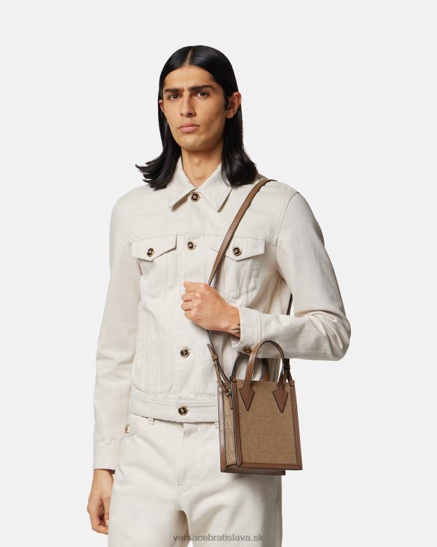 tašky X8X8P1498 Versace celoplošná crossbody kabelka hnedá muži