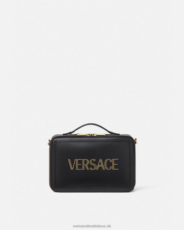 tašky X8X8P1502 Versace messenger taška s logom čierna muži