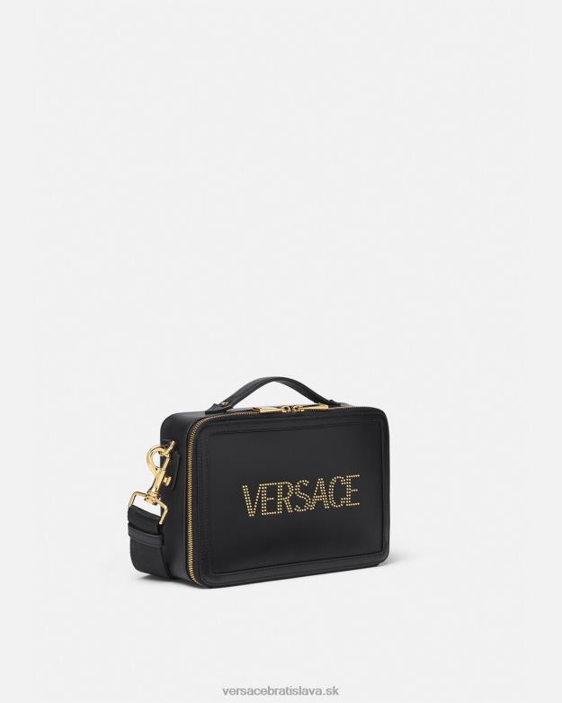 tašky X8X8P1502 Versace messenger taška s logom čierna muži
