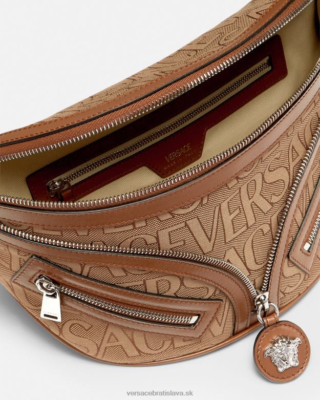 tašky X8X8P1503 Versace celoplošná opakovacia taška na opasok hnedá muži