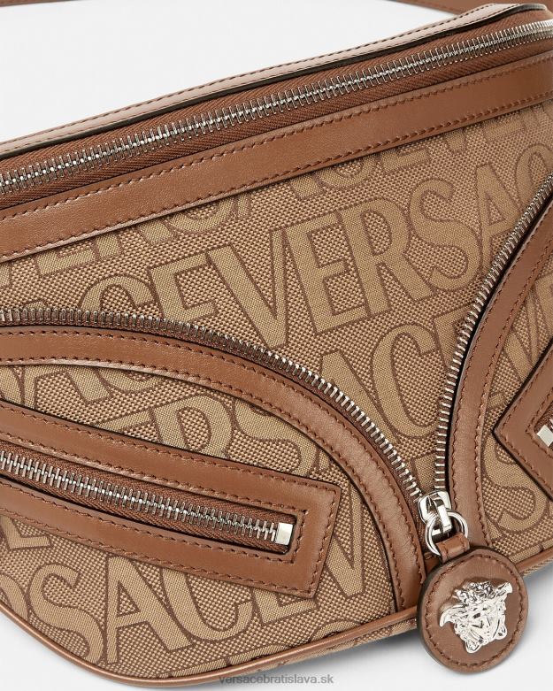 tašky X8X8P1503 Versace celoplošná opakovacia taška na opasok hnedá muži