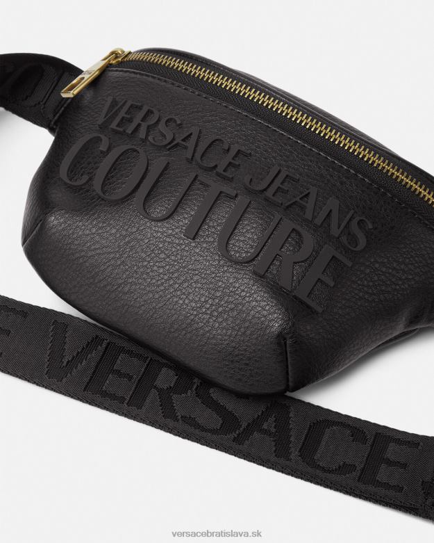 tašky X8X8P2471 Versace taška na opasok s logom čierna muži