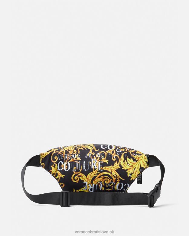 tašky X8X8P2495 Versace logo couture taška na opasok čierne zlato muži