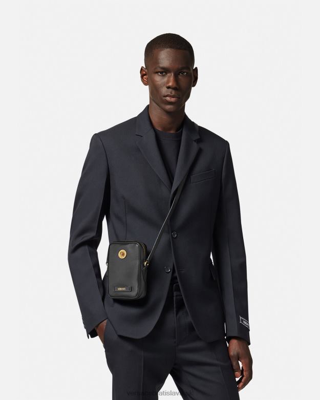 tašky X8X8P1465 Versace malá crossbody kabelka medusa biggie čierna muži