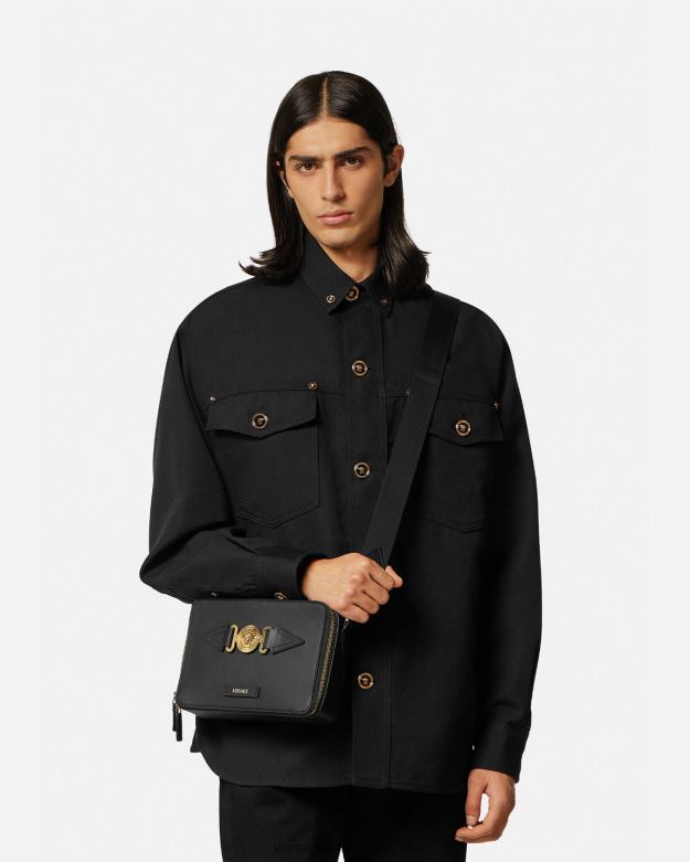 tašky X8X8P1468 Versace taška medusa biggie messenger čierna muži