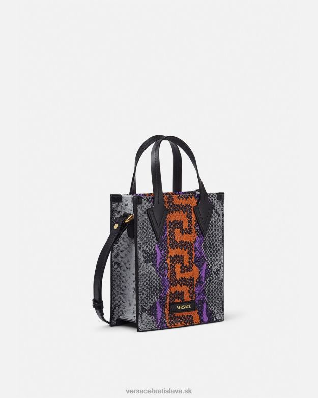 tašky X8X8P1474 Versace crossbody kabelka python greca print viacfarebný muži