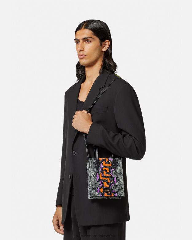 tašky X8X8P1474 Versace crossbody kabelka python greca print viacfarebný muži