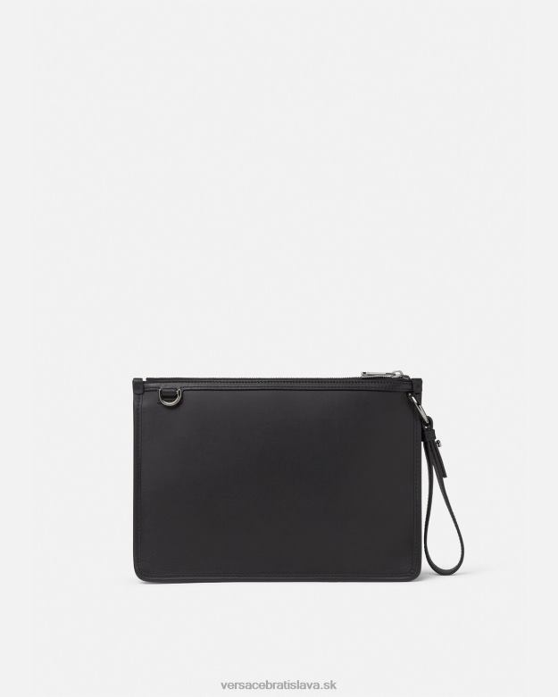 tašky X8X8P1475 Versace crossbody kabelka greca s cvočkami čierna muži