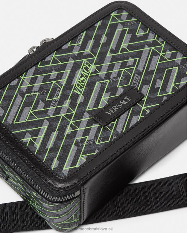 tašky X8X8P1478 Versace la greca podpis malá messenger taška vytlačiť muži