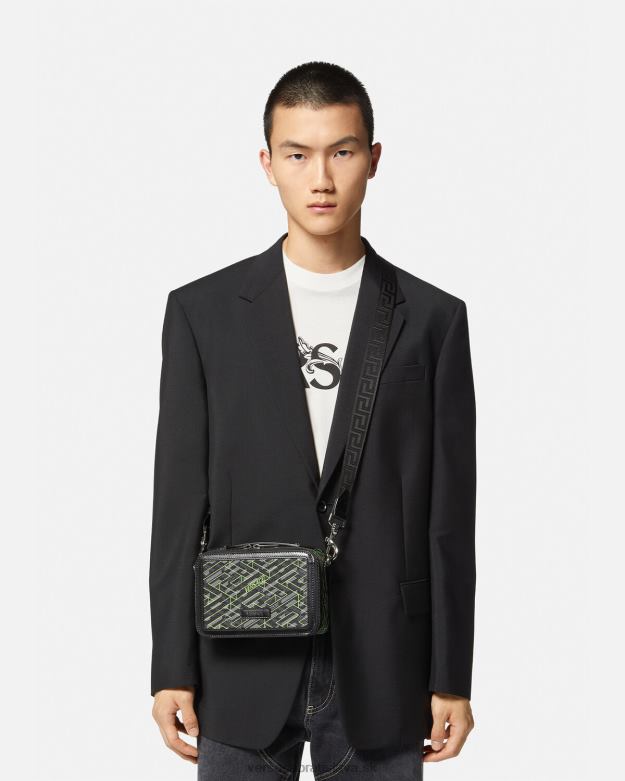 tašky X8X8P1478 Versace la greca podpis malá messenger taška vytlačiť muži