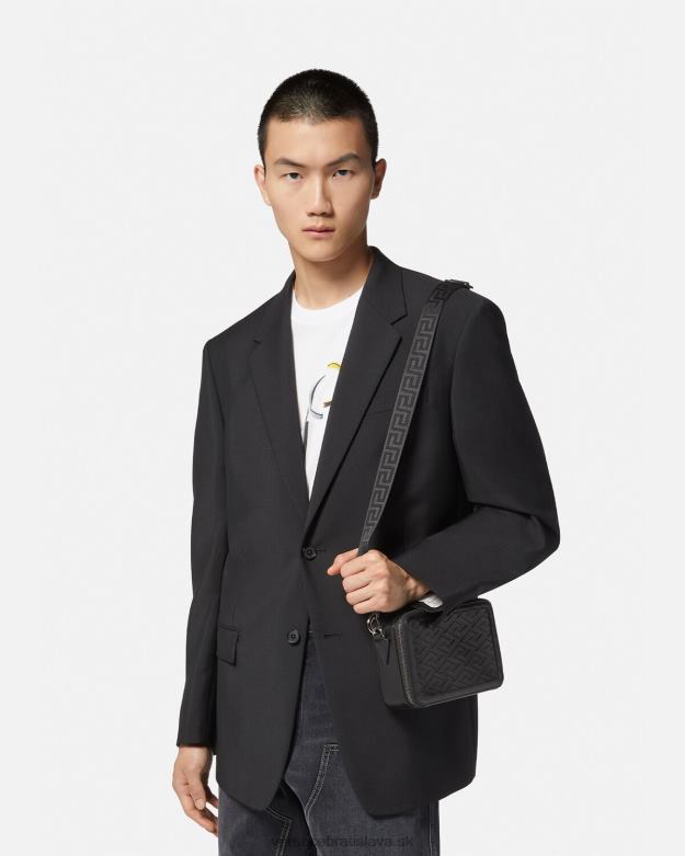 tašky X8X8P1479 Versace la greca podpis malá messenger taška čierna muži