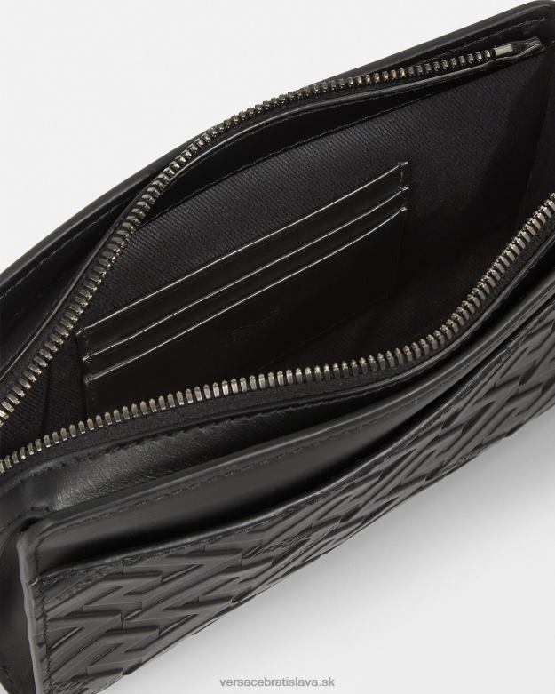 tašky X8X8P1481 Versace la greca podpis messenger taška čierna muži