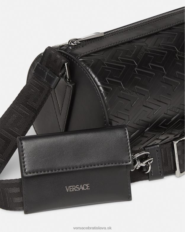 tašky X8X8P1482 Versace la greca podpis messenger taška čierna muži
