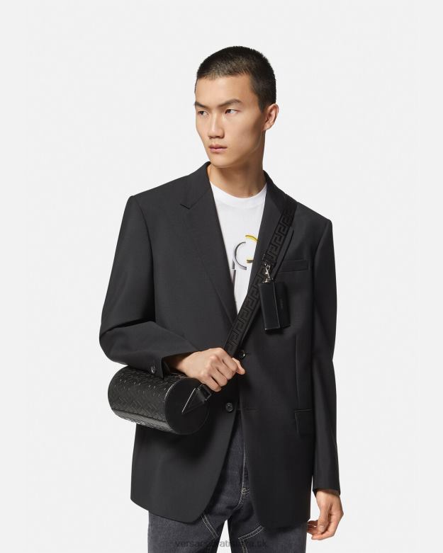 tašky X8X8P1482 Versace la greca podpis messenger taška čierna muži