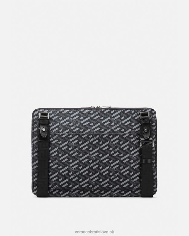 tašky X8X8P1483 Versace la greca signature obal na notebook čierna a sivá muži