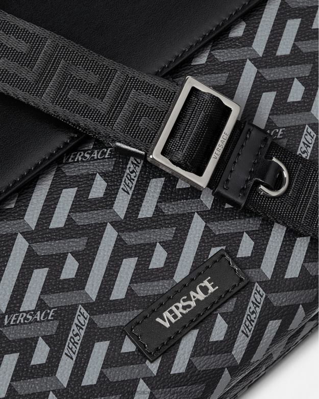 tašky X8X8P1483 Versace la greca signature obal na notebook čierna a sivá muži
