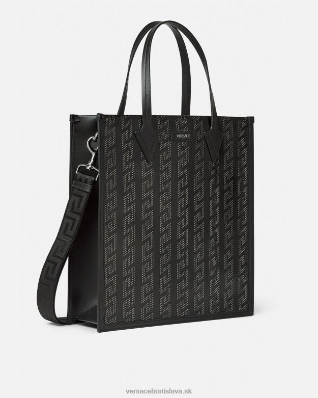 tašky X8X8P1489 Versace vysoká taška grécka s cvočkami čierna muži