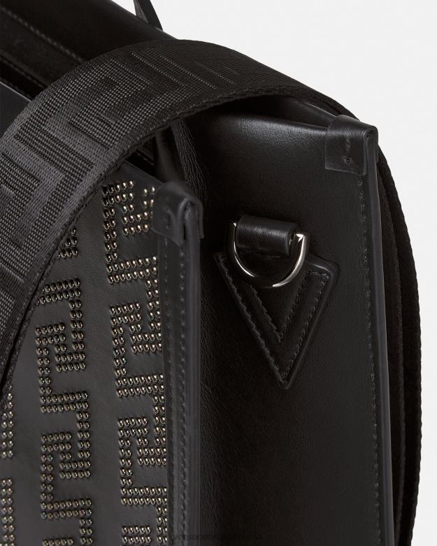 tašky X8X8P1489 Versace vysoká taška grécka s cvočkami čierna muži