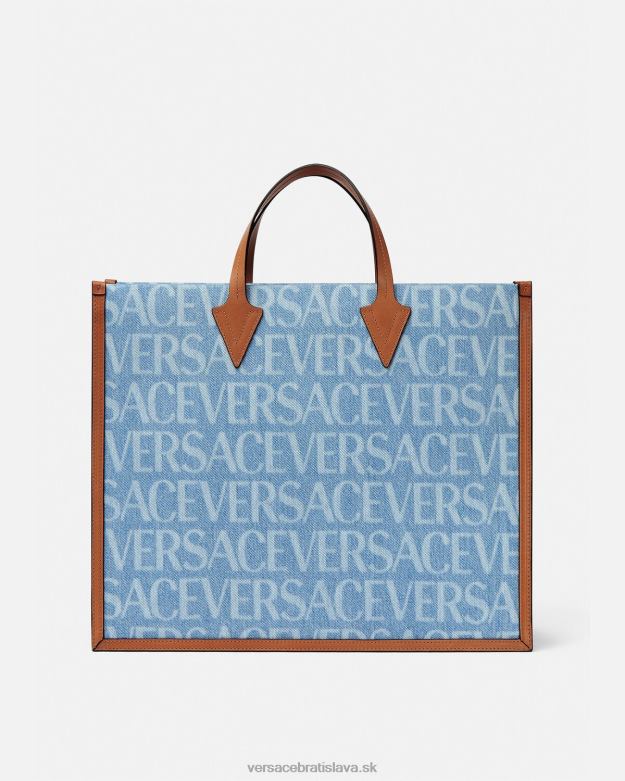 tašky X8X8P1505 Versace celoplošná džínsová kabelka Modrá muži