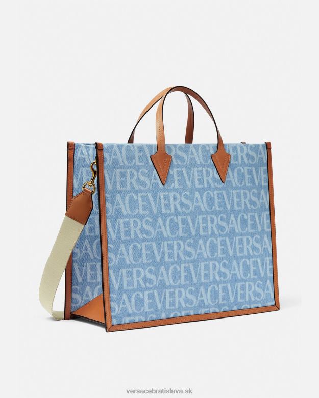 tašky X8X8P1505 Versace celoplošná džínsová kabelka Modrá muži