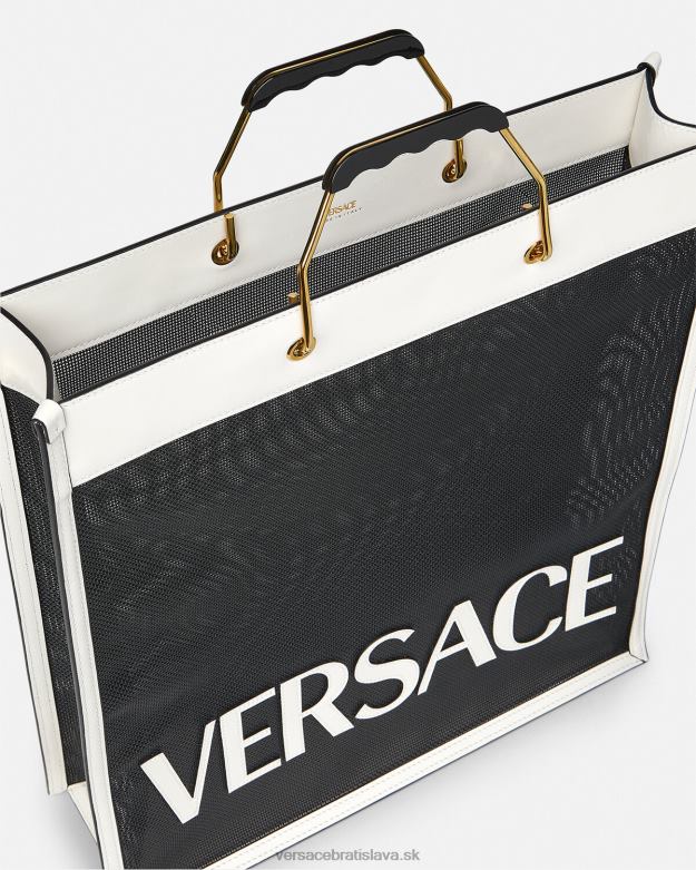 tašky X8X8P1508 Versace nákupná taška čierna biela muži