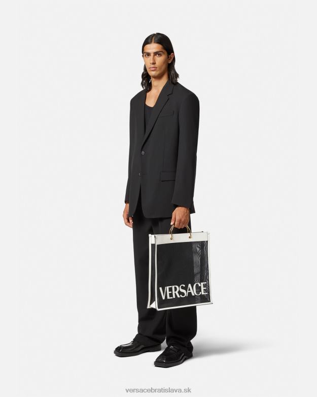 tašky X8X8P1508 Versace nákupná taška čierna biela muži