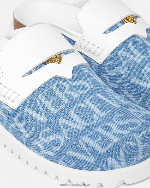 topánka X8X8P1562 Versace celoplošné džínsové medúzy mules svetlo modrá muži