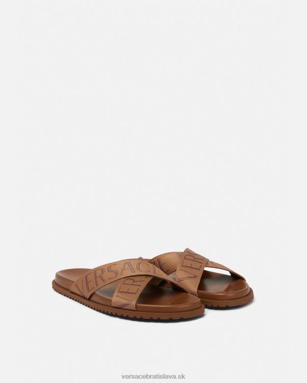 topánka X8X8P1584 Versace celoplošné sandále hnedá muži