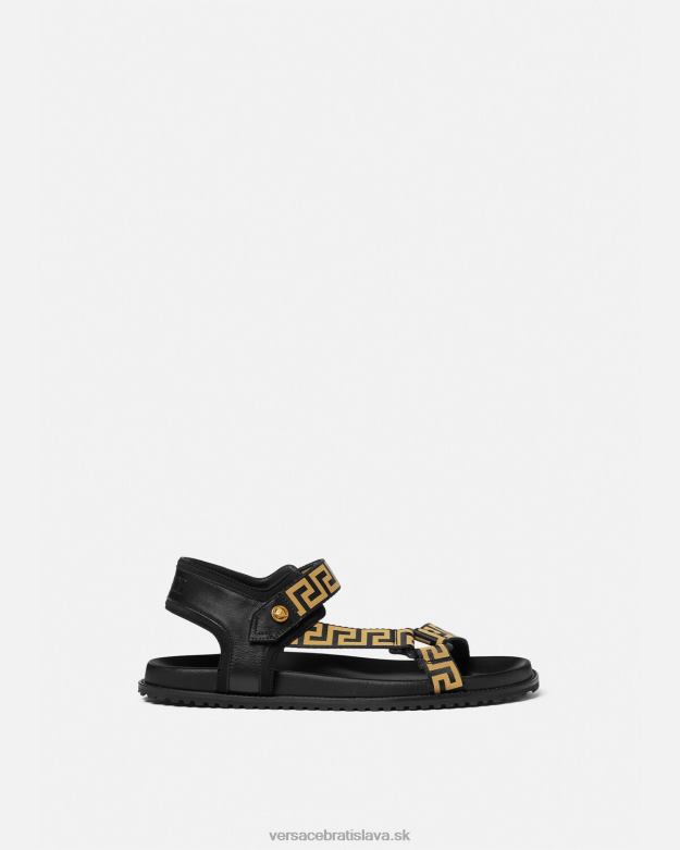 topánka X8X8P1590 Versace greca sandále čierne zlato muži