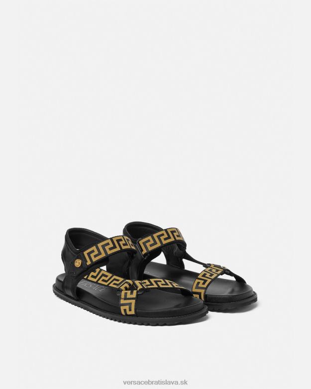topánka X8X8P1590 Versace greca sandále čierne zlato muži
