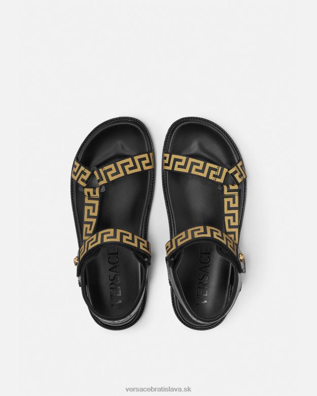 topánka X8X8P1590 Versace greca sandále čierne zlato muži