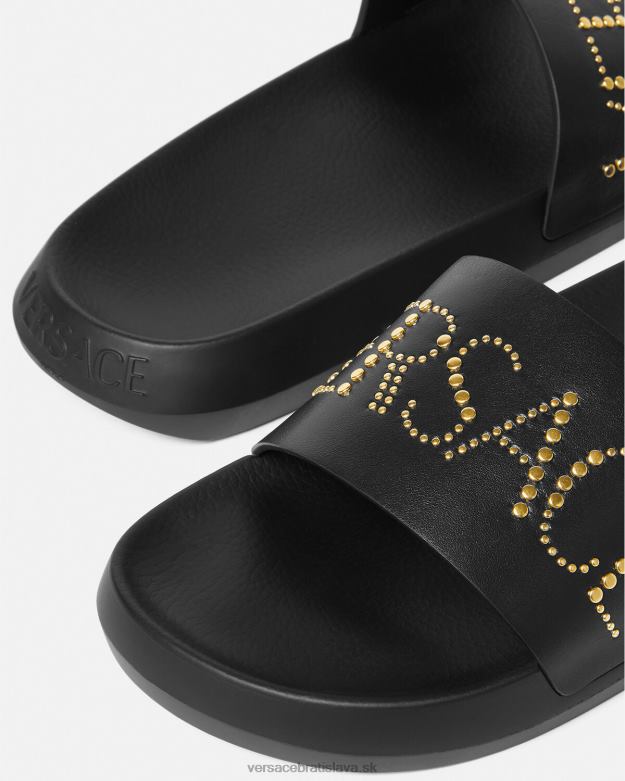 topánka X8X8P1596 Versace sklíčka s vyšívaným logom čierna muži