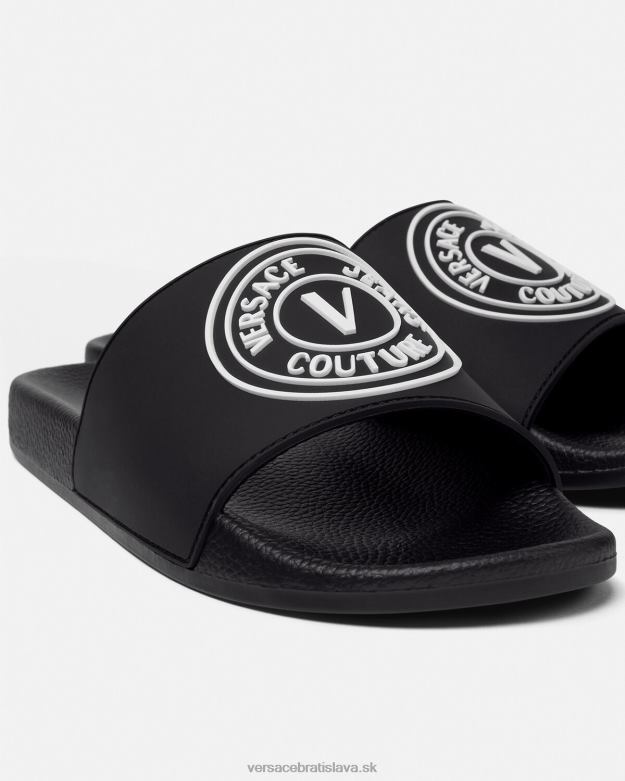 topánka X8X8P2458 Versace diapozitívy s logom v-emblem čierna muži