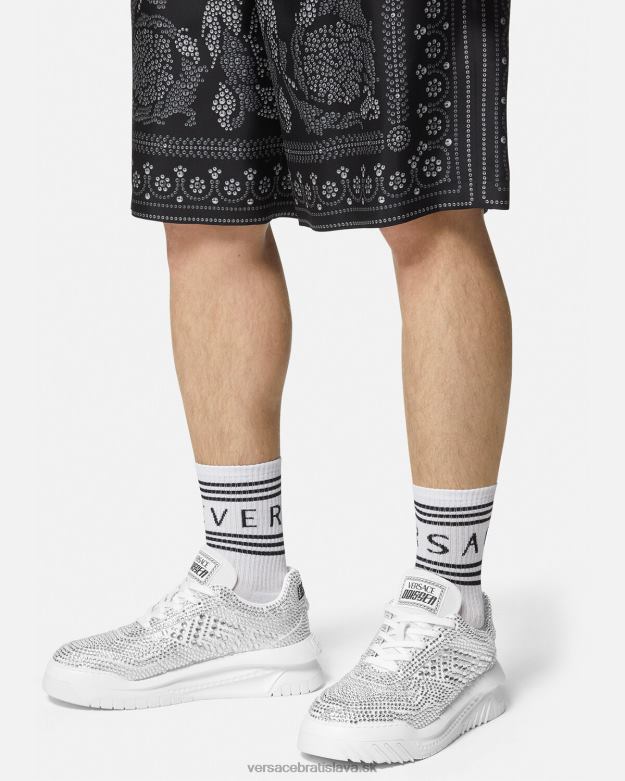 topánka X8X8P1534 Versace krištáľové tenisky odissea biely muži