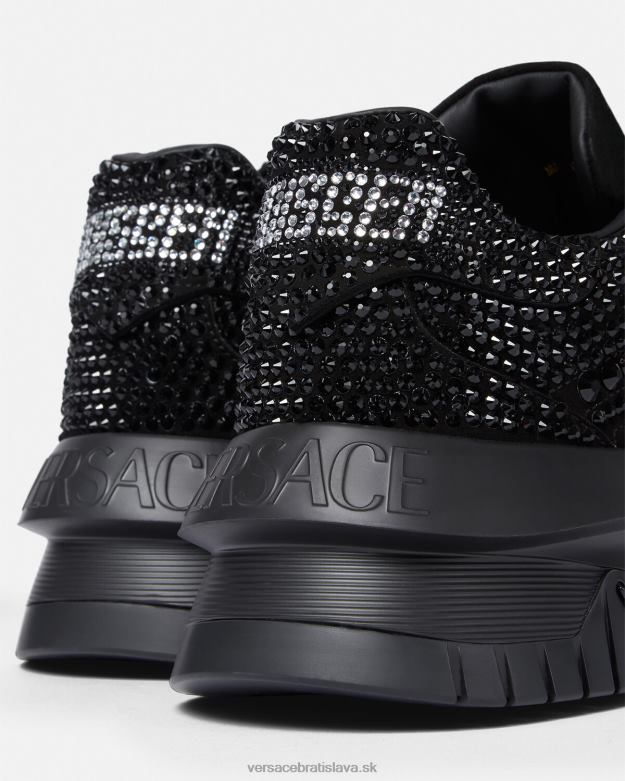 topánka X8X8P1535 Versace krištáľové tenisky odissea čierna muži